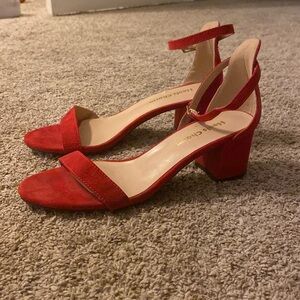 Red round toe heels